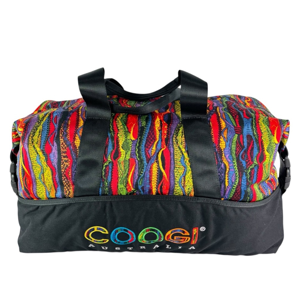 COOGI Black Multi Cotton Boston Duffel Carry On Bag Made in Australia